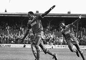 John Fashanu celebrates his goal with Carlton Fairweather John Fashanu celebrates his goal with Carlton Fairweather
