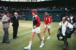 John McEnroe and Bjorn Borg walk out on Centre Court for the 1981 Wimbledon Mens Final John McEnroe and Bjorn Borg walk out on Centre Court for the 1981 Wimbledon Mens Final