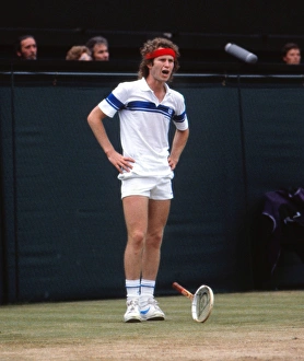 John McEnroe has a tantrum during the 1981 Wimbledon Mens Singles Final John McEnroe has a tantrum during the 1981 Wimbledon Mens Singles Final