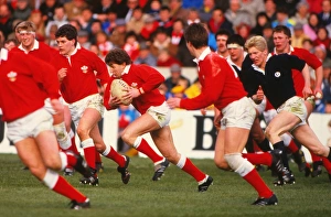 Jonathan Davies makes a break for Wales - 1987 Five Nations Jonathan Davies makes a break for Wales - 1987 Five Nations