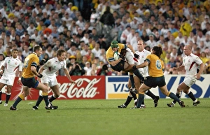 Jonny Wilkinson puts in a huge tackle during the 2003 World Cup Final Jonny Wilkinson puts in a huge tackle during the 2003 World Cup Final