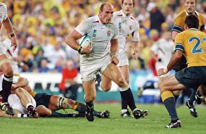 Lawrence Dallaglio carries the ball during the 2003 World Cup Final Lawrence Dallaglio carries the ball during the 2003 World Cup Final