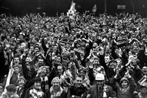 Leicester City fans celebrate their teams victory against Liverpool in the 1963 FA Cup Leicester City fans celebrate their teams victory against Liverpool in the 1963 FA Cup