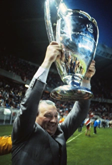 Liverpool manager Bob Paisley lifts the European Cup in 1981 Liverpool manager Bob Paisley lifts the European Cup in 1981