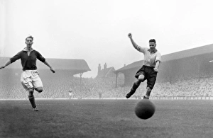 Liverpools Billy Liddell and Exeters Raymond Goddard - 1950 FA Cup Liverpools Billy Liddell and Exeters Raymond Goddard - 1950 FA Cup