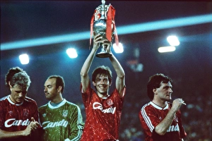 Liverpools Gary Ablett holds the League Championship trophy afloft in 1990 Liverpools Gary Ablett holds the League Championship trophy afloft in 1990