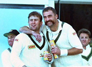 Mark Taylor & Merv Hughes celebrate winning the 1993 Ashes Mark Taylor & Merv Hughes celebrate winning the 1993 Ashes