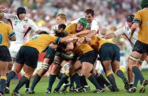 Martin Johnson takes on the Australian forwards during the 2003 World Cup Final Martin Johnson takes on the Australian forwards during the 2003 World Cup Final