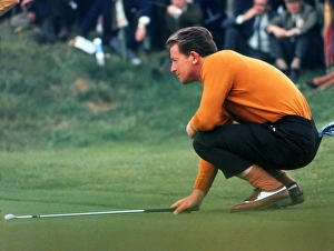 Maurice Bembridge lines up a putt during the 1969 Ryder Cup Maurice Bembridge lines up a putt during the 1969 Ryder Cup