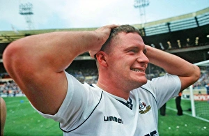 Paul Gascoigne celebrates victory over Arsenal in the 1991 FA Cup semi-final Paul Gascoigne celebrates victory over Arsenal in the 1991 FA Cup semi-final
