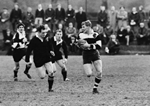 Rodney Webb on the ball for the Barbarians in 1967 Rodney Webb on the ball for the Barbarians in 1967