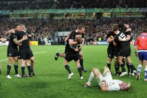 Rugby World Cup Prints: The All Blacks Celebrate 2011 Rugby World Cup Print