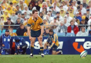 Elton Flatley lines up a kick during the 2003 World Cup Final Print