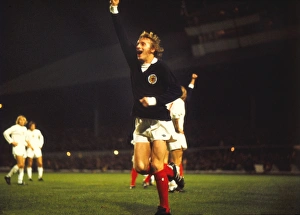 Scotlands Denis Law celebrates qualification for the 1974 World Cup Scotlands Denis Law celebrates qualification for the 1974 World Cup