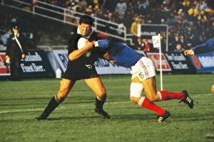Sean Fitzpatrick is tackled during the 1987 RWC Final Sean Fitzpatrick is tackled during the 1987 RWC Final