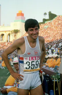 Seb Coe celebrates winning 1500m gold at the 1984 Los Angeles Olympics Seb Coe celebrates winning 1500m gold at the 1984 Los Angeles Olympics
