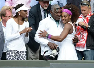 Serena Williams with father Richard and sister Venus after winning the 2012 Wimbledon title Serena Williams with father Richard and sister Venus after winning the 2012 Wimbledon title
