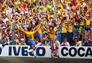 Socrates celebrates with his teammates after scoring for Brazil at the 1982 World Cup Socrates celebrates with his teammates after scoring for Brazil at the 1982 World Cup