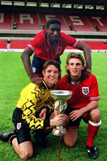 The Spurs player who won the 1993 European U18 Championship with England - Sol Campbell, Darren Caskey and Chris Day The Spurs player who won the 1993 European U18 Championship with England - Sol Campbell, Darren Caskey and Chris Day