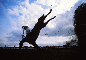 Strands of Gold and Peter Scudamore fall at Bechers Brook 1988 Strands of Gold and Peter Scudamore fall at Bechers Brook 1988