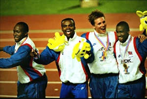 The victorious 1991 World Championship 4x400m relay team The victorious 1991 World Championship 4x400m relay team