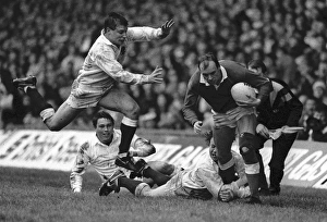Wales Arthur Emyr is swamped by English defenders - 1989 Five Nations Wales Arthur Emyr is swamped by English defenders - 1989 Five Nations