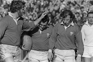 Wales Ray Gravell and JJ Williams congratulate Phil Bennett on his try against France - 1978 Five Nations Wales Ray Gravell and JJ Williams congratulate Phil Bennett on his try against France - 1978 Five Nations