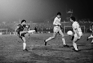 Walsalls Mark Rees shots during the 1984 League Cup semi-final Walsalls Mark Rees shots during the 1984 League Cup semi-final