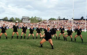 Wayne Shelford leads the Haka at the 1987 Rugby World Cup Wayne Shelford leads the Haka at the 1987 Rugby World Cup