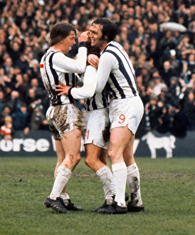 West Broms Colin Suggett and Jeff Astle celebrate with goalscorer Asa Hartford West Broms Colin Suggett and Jeff Astle celebrate with goalscorer Asa Hartford