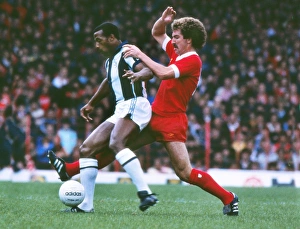West Broms Cyrille Regis and Liverpools Graeme Souness West Broms Cyrille Regis and Liverpools Graeme Souness