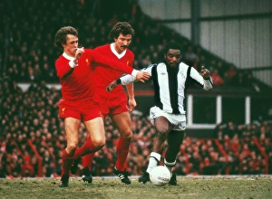 West Broms Laurie Cunningham evades Liverpools Phil Neal and Graeme Souness West Broms Laurie Cunningham evades Liverpools Phil Neal and Graeme Souness