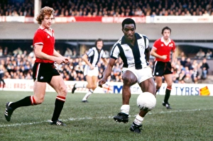 West Broms Laurie Cunningham and Manchester Uniteds Jimmy Nicholl West Broms Laurie Cunningham and Manchester Uniteds Jimmy Nicholl