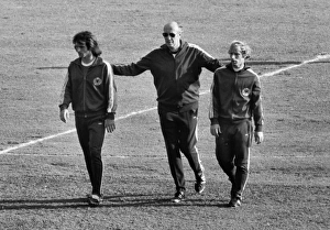 West German manager Helmut Schoen walks with Berti Vogts West German manager Helmut Schoen walks with Berti Vogts