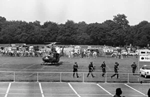 Images Dated 22nd June 1974: West German police arrive by helicopter - 1974 World Cup