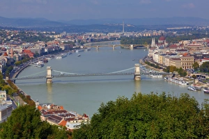 City Skyline and the River Danube in Budapest, Hungary City Skyline and the River Danube in Budapest, Hungary