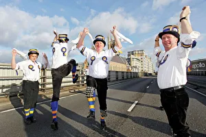 Hammersmith Morris dancing over Hammersmith Flyover, London Hammersmith Morris dancing over Hammersmith Flyover, London