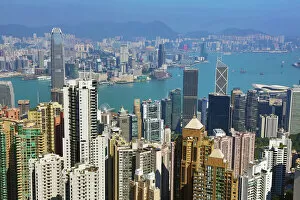 Hong Collection: Hong Kong city skyline and Victoria Harbour in Hong Kong, China