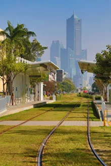 Penglai Pier 2 tram station and the 85 Sky Tower Hotel, Kaohsiung City, Taiwan Penglai Pier 2 tram station and the 85 Sky Tower Hotel, Kaohsiung City, Taiwan