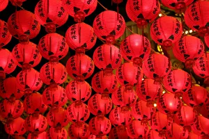 Red Chinese paper lantern decorations for Chinese New Year, Kaohsiung City, Taiwan Red Chinese paper lantern decorations for Chinese New Year, Kaohsiung City, Taiwan