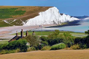 The Seven Sisters chalk cliffs, Cuckmere Haven, West Sussex, England, United Kingdom The Seven Sisters chalk cliffs, Cuckmere Haven, West Sussex, England, United Kingdom