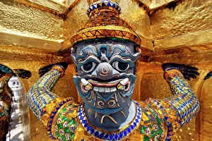 Bangkok thailand/spot colour yaksha demon statue wat phra kaew Bangkok thailand/spot colour yaksha demon statue wat phra kaew