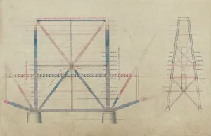 Forth Bridge Prints: Forth Bridge Construction Print