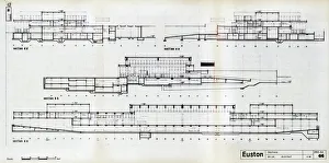 Euston Station. British Railways. Sections. c1964 Euston Station. British Railways. Sections. c1964