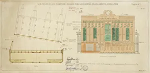 Waterloo Station. Southern Railway. Design for Mechanical Train Arival Indicator. c1938 Waterloo Station. Southern Railway. Design for Mechanical Train Arival Indicator. c1938