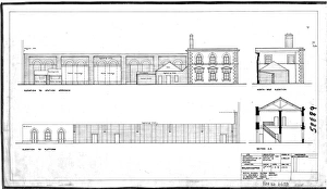 Wolverhampton Low Level Station Print, 1952 Elevations and Sections