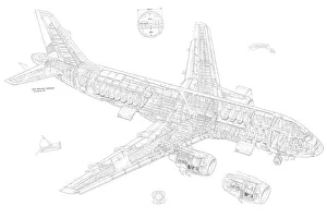 Airbus Cutaway Prints: Airbus A330 Cutaway Drawing Print