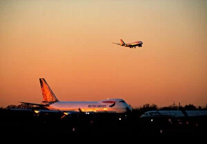 Boeing 747 Collection: Airport Sunset