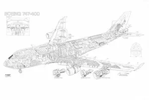 Boeing 747 Collection: Boeing 747-400 Cutaway Drawing