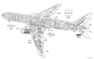 Boeing Collection: Boeing 777-200 Cutaway Drawing